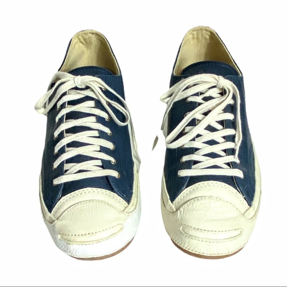NWOT Converse Jack Purcell Blue Leather Low Top Sneakers - Picture 2 of 12